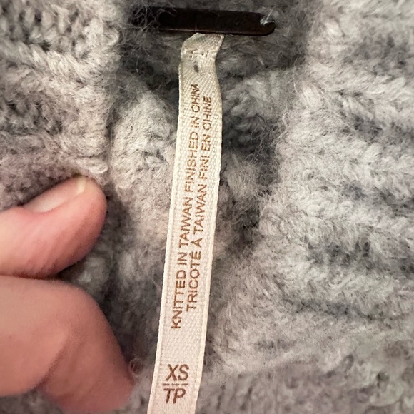 FREE PEOPLE XS Bradley Textured grey crop roll neck acrylic woman sweater boho - Picture 9 of 15